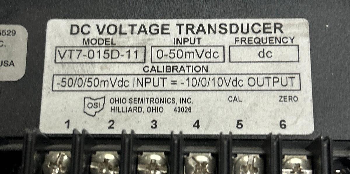OHIO SEMITRONICS,VT7-015D-11,DC VOLTAGE TRANSDUCER NOS