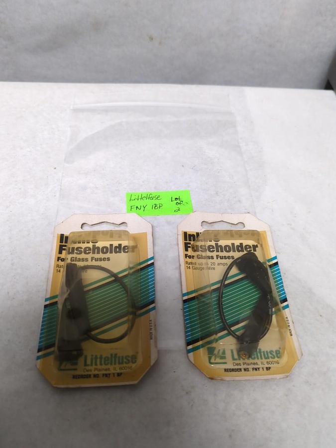 LITTELFUSE,FNY 1BP,INLINE FUSEHOLDER FOR GLASS FUSES 20 AMP 14 GAUGE LOT OF 2