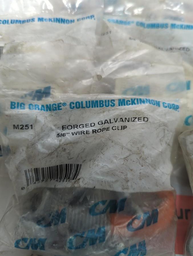 BIG ORANGE,M251,FORGED GALAVANIZED 5/8 INCH WIRE ROPE LOT OF 8 NOS
