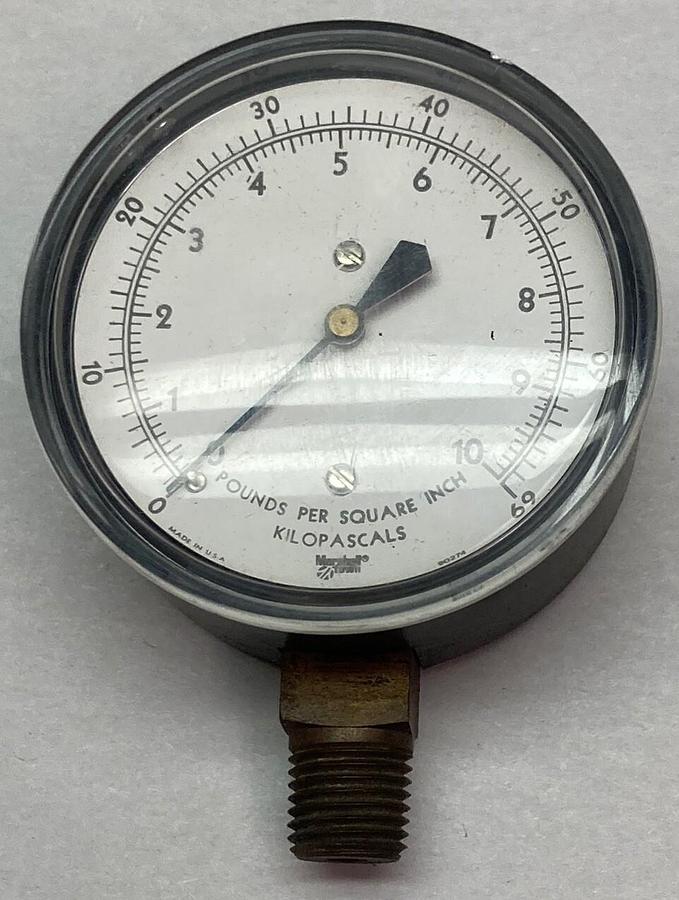Marshall Town Gauge,1-10PSI 0-69,Kilopascals
