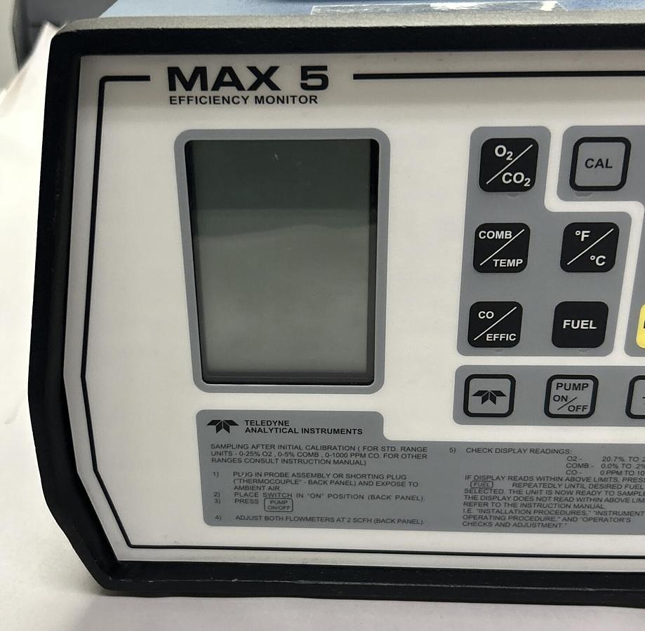Used TELEDYNE ANALYTICAL INSTRUMENTS,MAX5,PORTABLE COMBUSTION EFFICIENCY ANALYZER