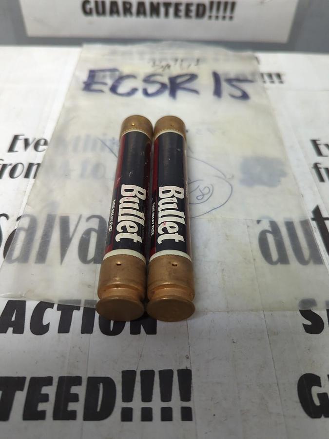 EDISON BULLET,ECSR15,TIME-DELAY FUSES LOT OF 2 NOS