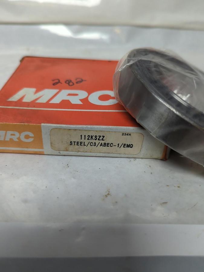 MRC,112KSZZ,RUBBER SEALED DEEP GROOVE BALL BEARING NOS