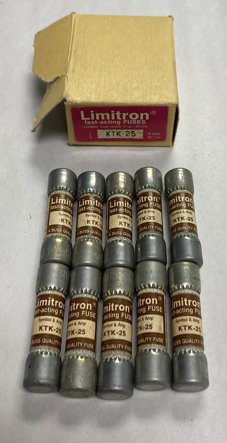 COOPER BUSSMANN,KTK-25,Limitron Fuse Box Of 10 NOS