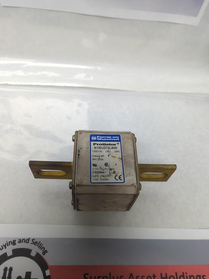 Used FERRAZ SHAWMUT,A130UD73LI500,PROTISTOR FUSE 500A 1300VAC PRE-OWNED