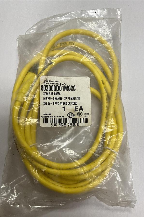 WOODHEAD,803000D01M020 3P,FEMALE CABLE NOS