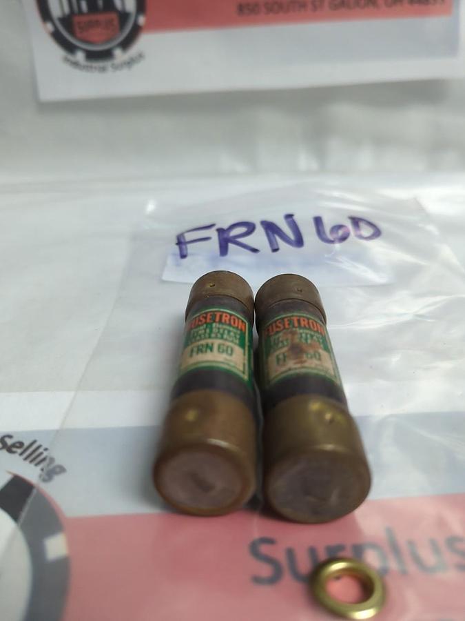 Used COOPER BUSSMANN,FRN-60,FUSETRON 60 AMP FUSE LOT OF 2 PRE-OWNED