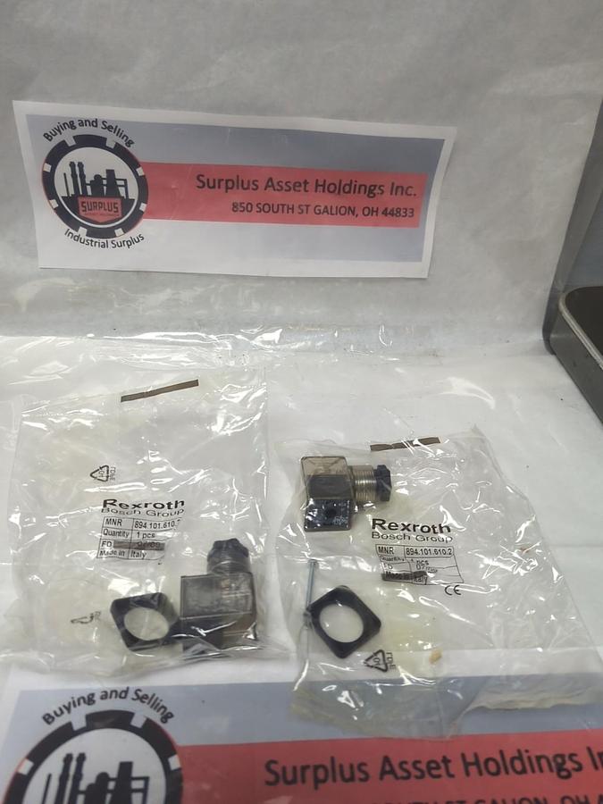 REXROTH,8941016102,SOLENOID VALVE CONNECTORS LOT OF 2 NOS