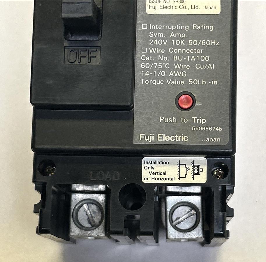 Used FUJI ELECTRIC,BU-ECA2010,CIRCUIT BREAKER 10A 240V 2P