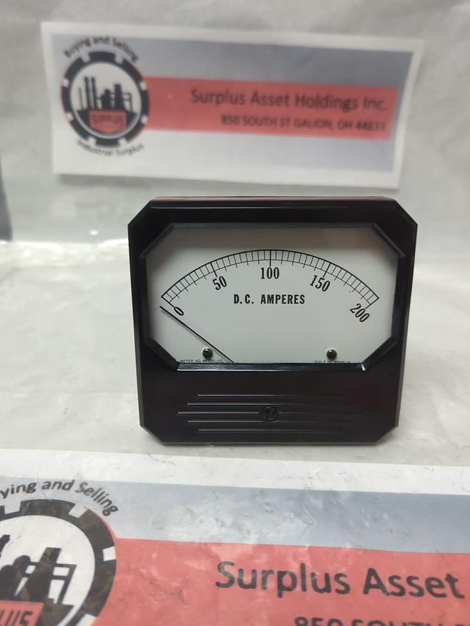 Used TRIPLETT,65200-AR,PANEL METER 0-200 D.C AMPERES PRE-OWNED