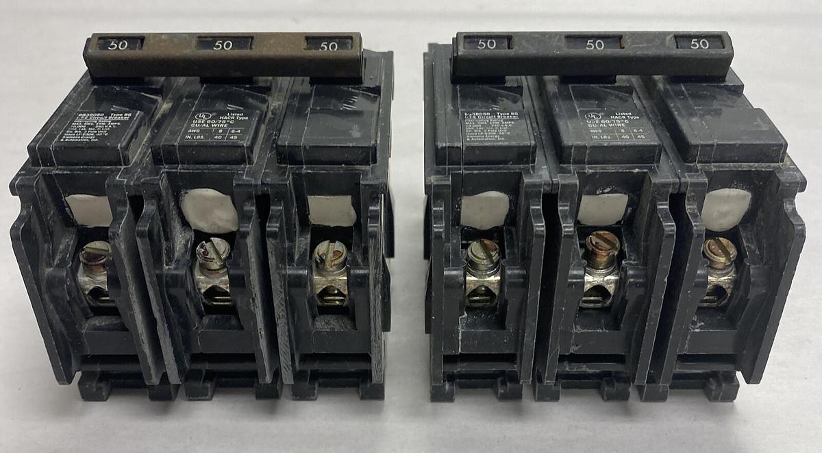 Used ITE SIEMENS,BQ3B050,Circuit Breaker 50 AMP 240V Lot Of 2