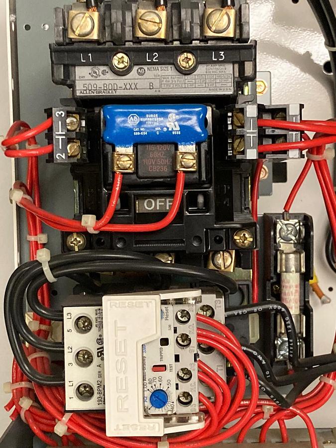 Used Allen-Bradley,2100 2113,Size 1 MCC 12 INCH Starter Feeder Bucket  3 Amp Breaker