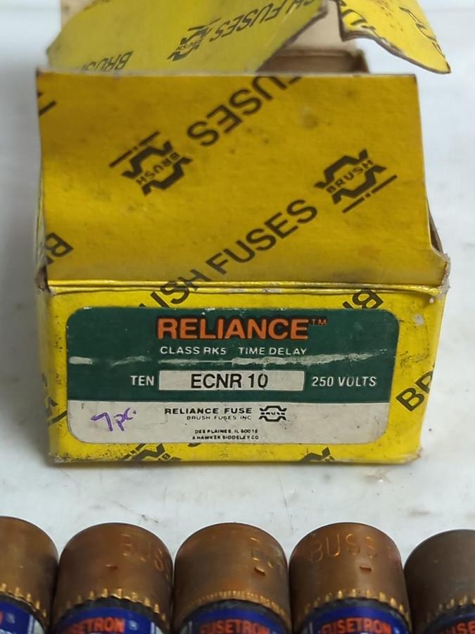 RELIANCE,ECNR 10,TIME-DELAY 10 AMP FUSES BOX OF 7 NOS