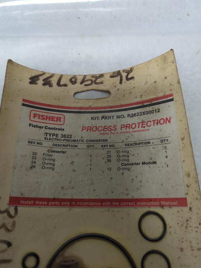 FISHER,R3622X00012,ELECTRO-PNEUMATIC CONVERTER REPAIR KIT TYPE 3622 NOS