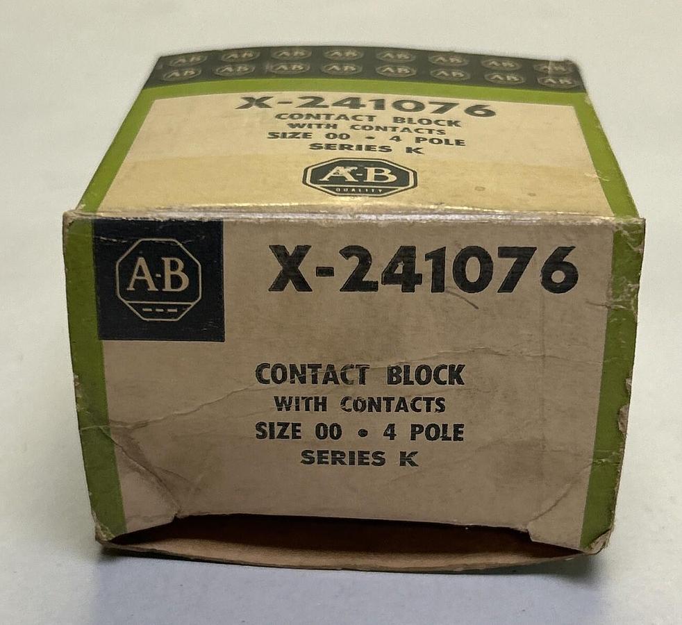ALLEN BRADLEY,X-241076,CONTACT BLOCK SIZE 00 4P NOS