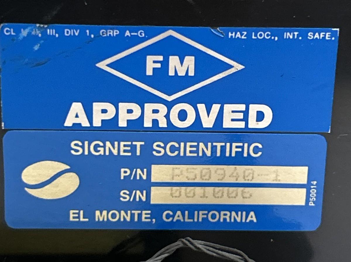 Used SIGNET SCIENTIFIC,P50940-1,FLOW METER 0-8 GPM