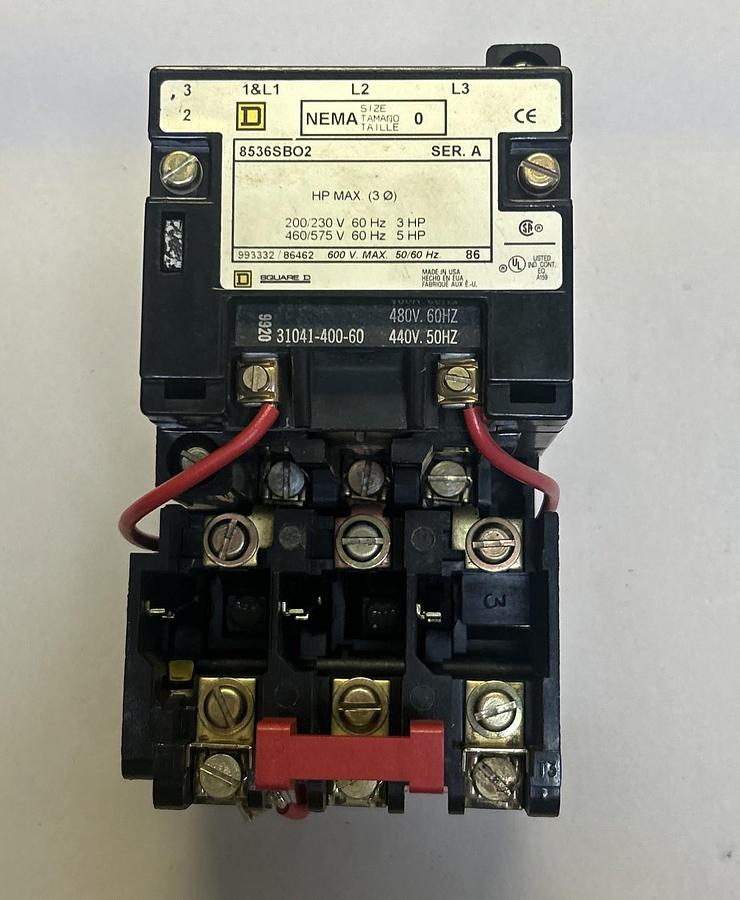 Used SQUARE D,8536SBO2,STARTER SIZE 0