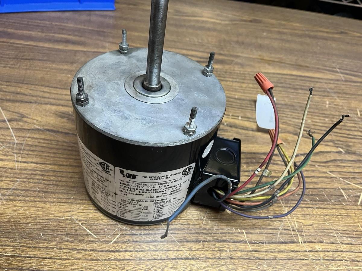 Used INDUSTRIA DE MOTORES,A66948,MOTOR 1/4HP 230/460V 3PH 1725RPM 3PH