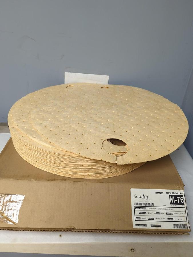 SUSTARN,M-76,DOUBLE-WIEGHT OIL-ONLY MELTBLOWN SORBET 22" ROUND 25 PC/DRUM PADS