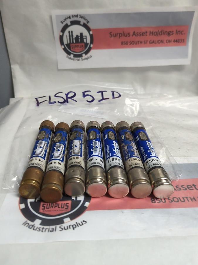 Used LITTELFUSE,FLSR5ID,INDICATOR 5 AMP FUSE LOT OF 7 PRE-OWNED