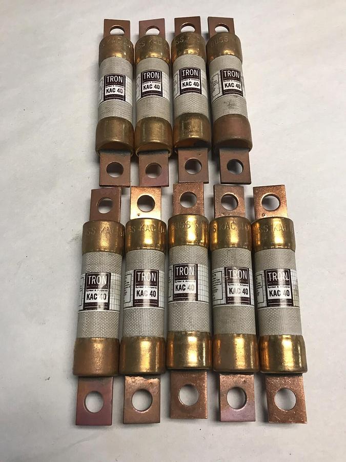 Bussmann,KAC 40,Tron Fuse 40AMP 600V Lot of 9 NOS
