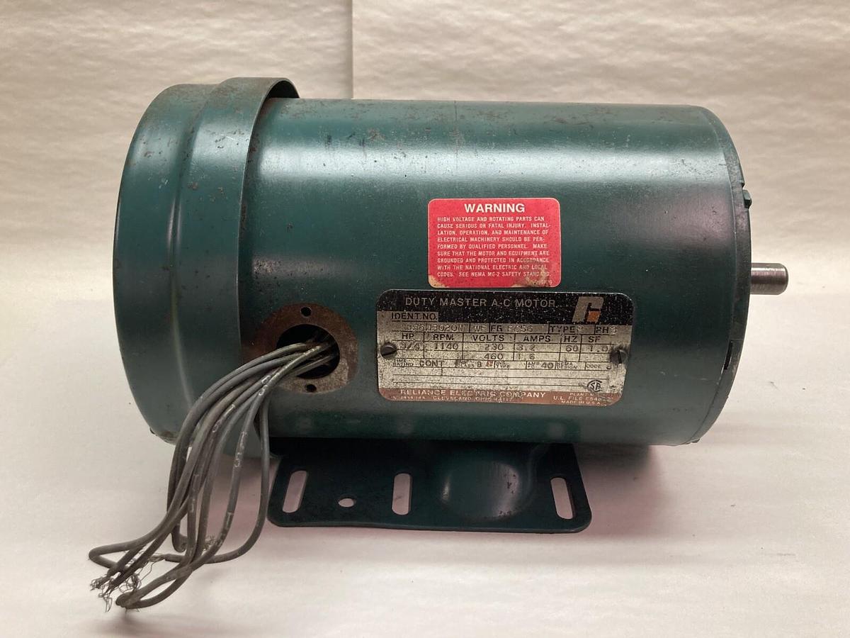 Used Reliance,P56H3020N,Motor 3/4HP 1140RPM 230/460V 3PH FC56