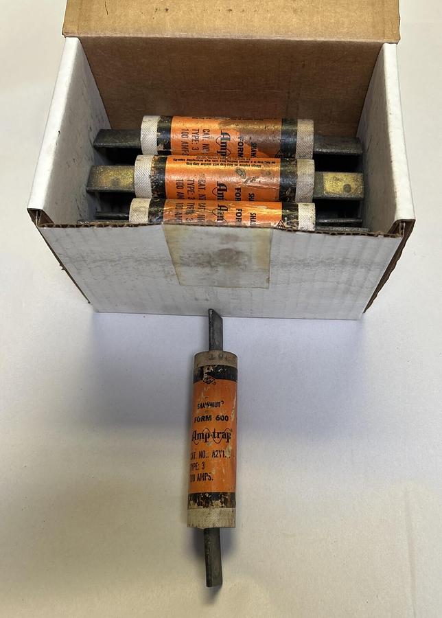 Used GOULD SHAWMUT,A2Y100,FUSE 100A 250V LOT OF 12