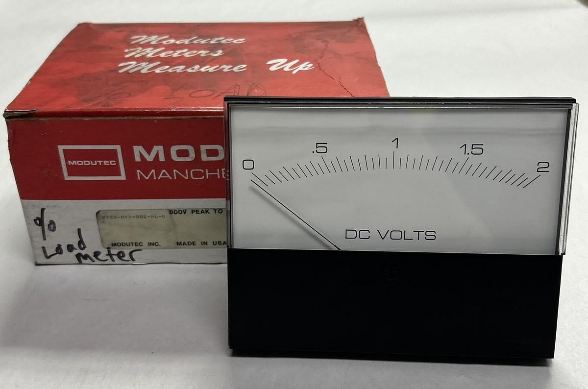 MODUTEC,KT4S-DVV-002-NL-U,PANEL METER 0-2 DC VOLTS NOS