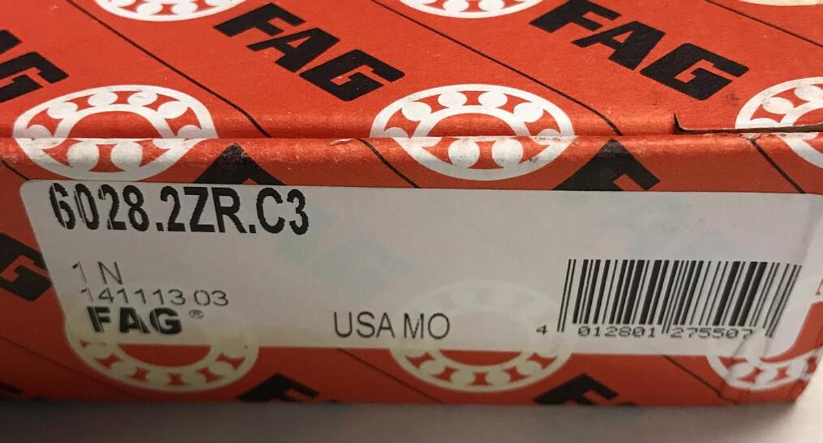 Used FAG,6028.2ZR.C3,Ball Bearing NOS