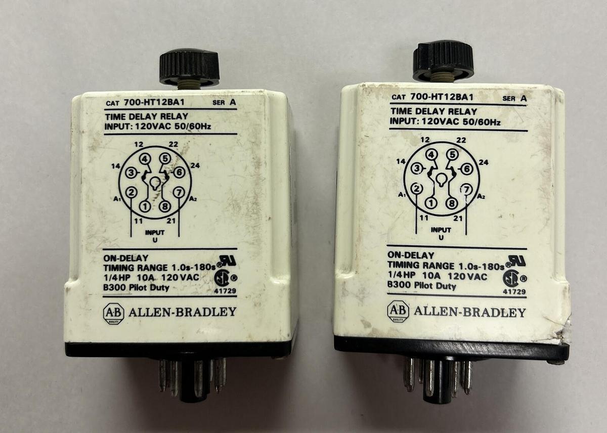 Used ALLEN BRADLEY,700-HT12BA1,SER A TIMING RELAY LOT OF 2