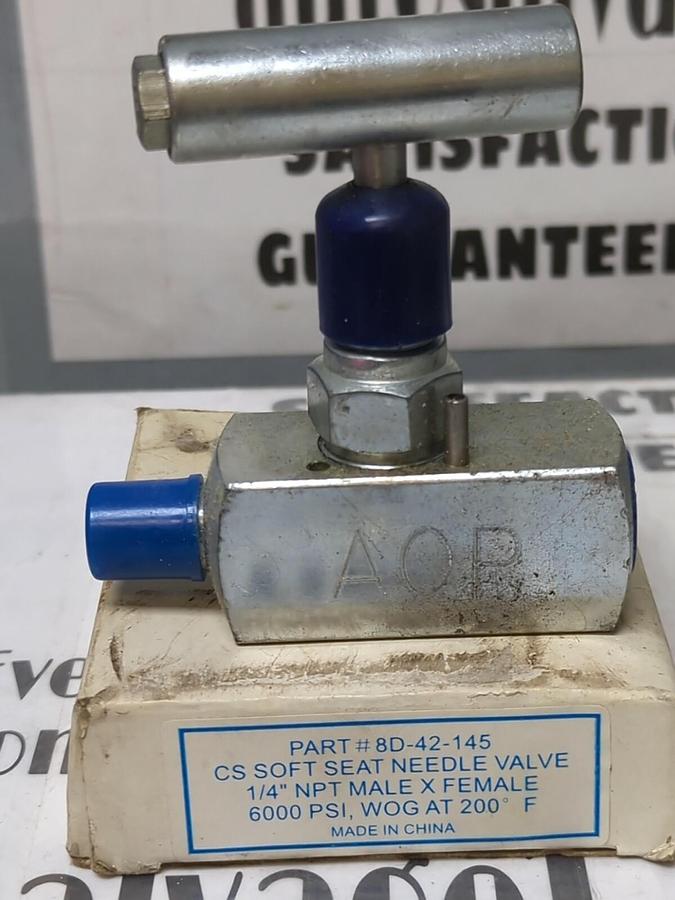 AOP,8D-42-145,NEEDLE VALVE 1/4 INCH NPT MALE X FEMALE 6000 PSI  NOS