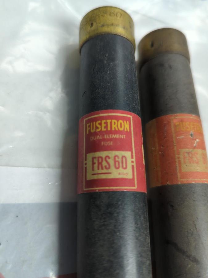 Used COOPER BUSSMANN,FRS-60,FUSETRON 60 AMP FUSE LOT OF 2 PRE-OWNED