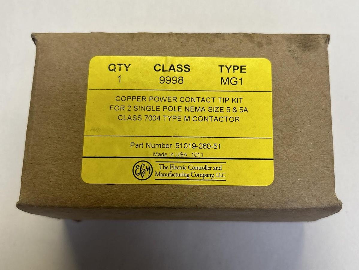 Used EC&M,9998MG1,COPPER POWER CONTACT KIT SIZE 5 51019-260-51 NOS