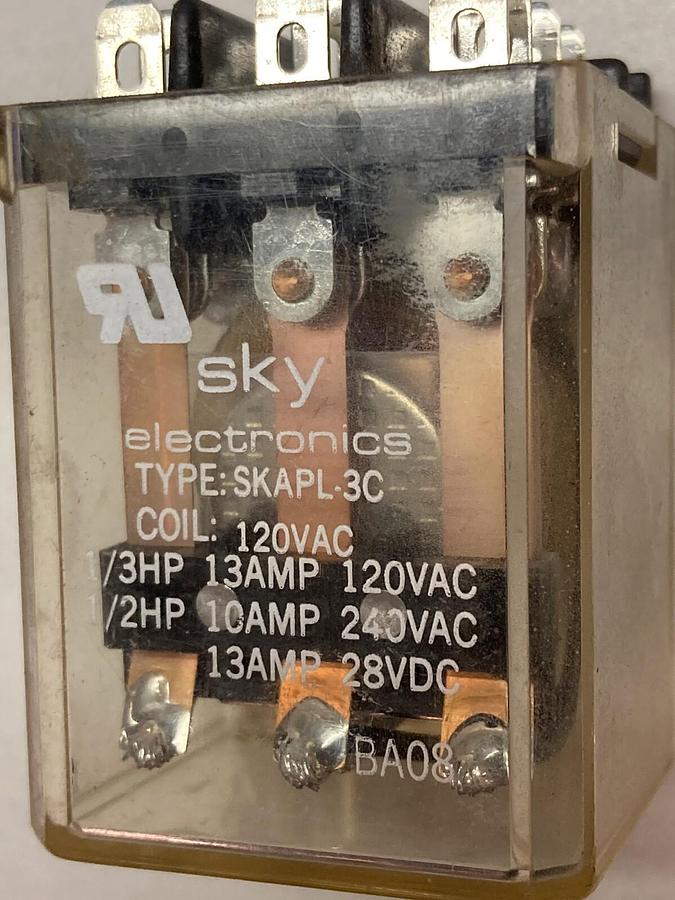 Used Sky Electronics,SKAPL-3C,Relay 120Vac