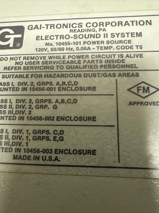 Gai-tronics,10455-101,Power Source
