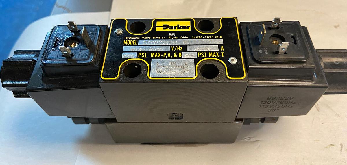 Used Parker,FMDD2SN-5/5,with D1VW1CNYW-75 Directional Solenoid Control Valve