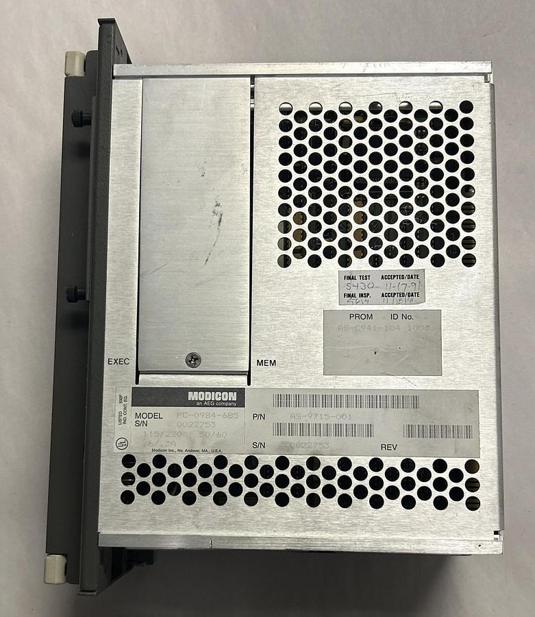 Used MODICON,AS-9715-001,PROGRAMMABLE CONTROLLER