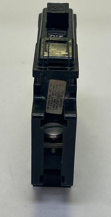 Used SQUARE D,QOU120,CIRCUIT BREAKER 20A 120/240V 1P