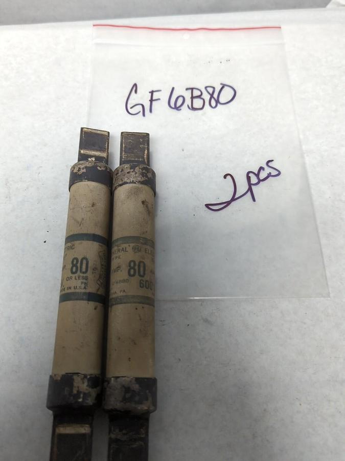 Used GENERAL ELECTRIC,GF6B80,TYPE CLF 80 AMP FUSE LOT OF 2 PRE-OWNED