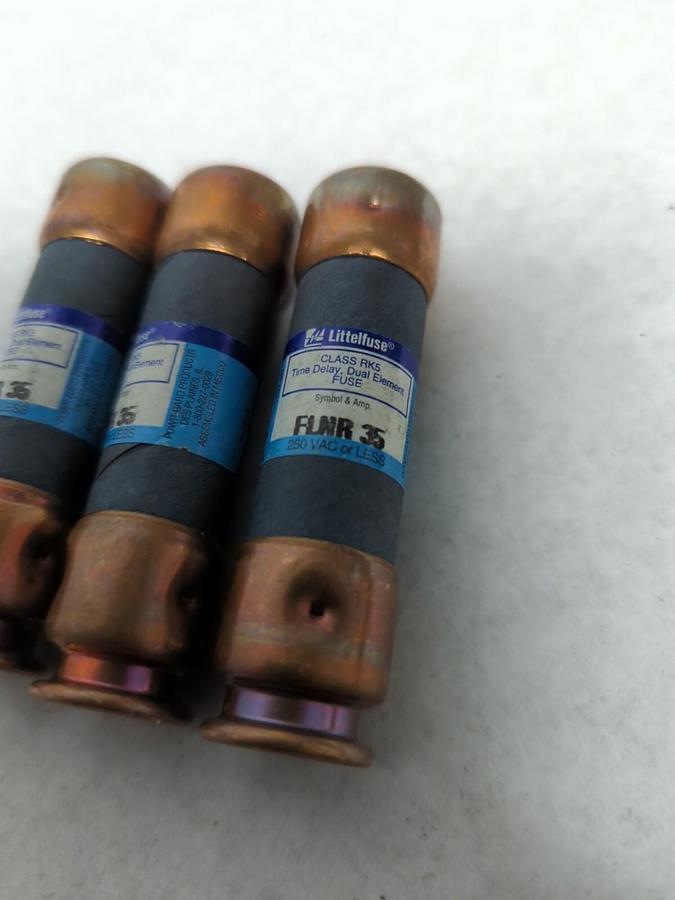 Used LITTELFUSE,FLNR-35,CLASSRK5 FUSE 35 AMP LOT OF 3 PRE-OWNED