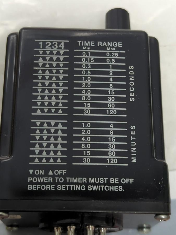 ECG COMPONENTS,RLY4945,PROGRAMMABLE TIME DELAY ON-OPERATE 1 SEC-120 MIN NOS