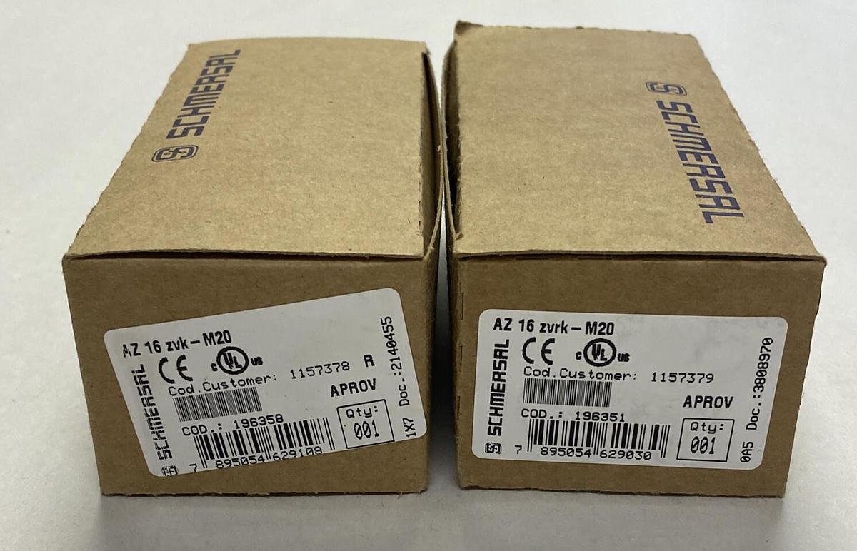SCHMERSAL,AZ-16-ZVK-M20,SAFTEY SWITCH LOT OF 2 NEW