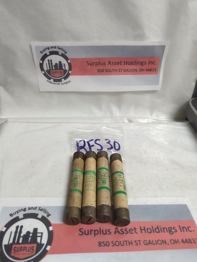 GOULD SHAWMUT,RES 30,RENEWABLE 30 AMP FUSE LOT OF 4 PRE-OWNED