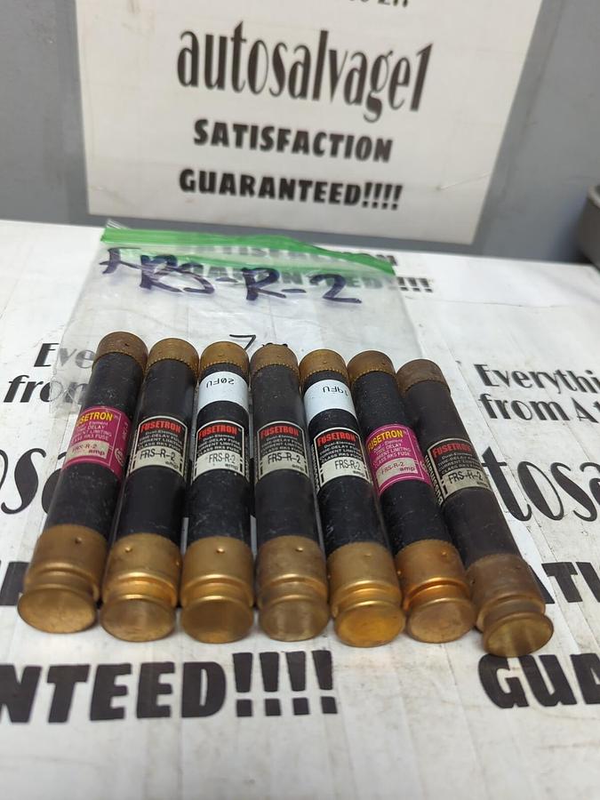 COOPER BUSSMANN,FRS-R-2,FUSETRON 2 AMP FUSES LOT OF 7 NOS