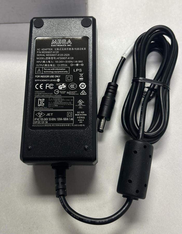 MEGA ELECTRONICS,MDS065T-A120-2529,AC ADAPTER NEW