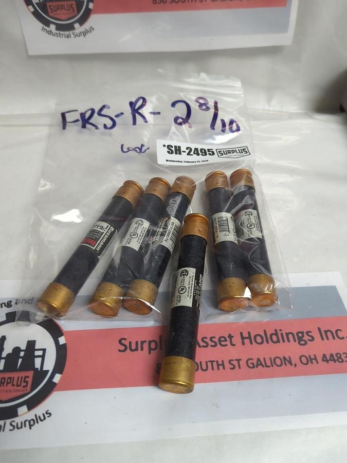 Used COOPER BUSSMANN,FRS-R-2-8/10,FUSETRON 2-8/10 AMP FUSE LOT OF 6 PRE-OWNED