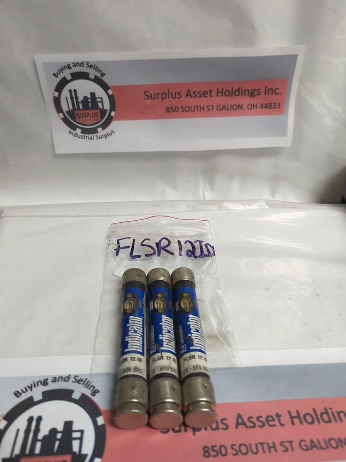 Used LITTELFUSE,FLSR12ID,INDICATOR 12 AMP FUSE LOT OF 3 PRE-OWNED