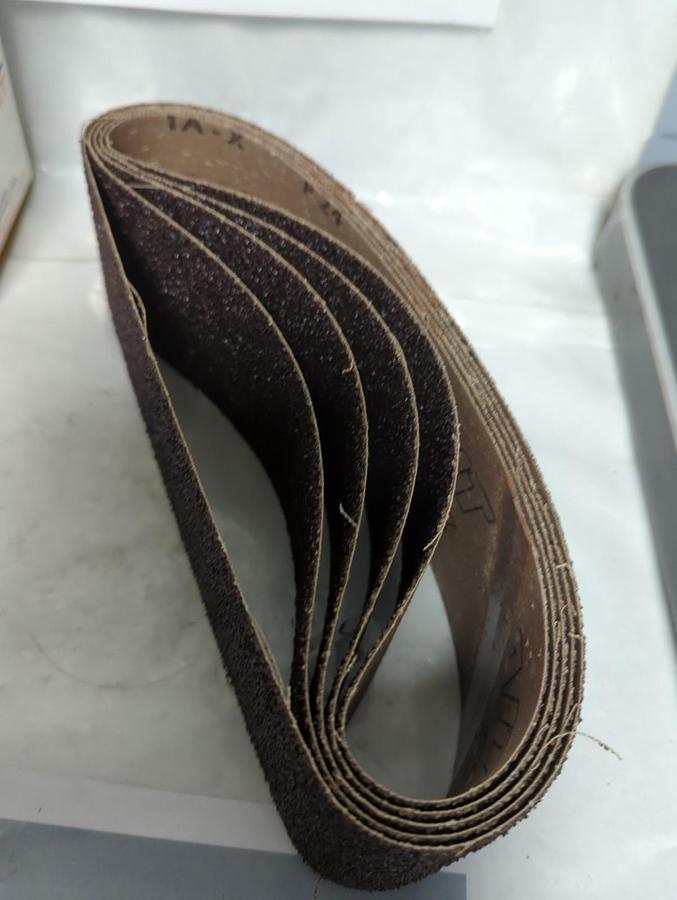 Used SAIT,57500,BLUE LINE INDUSTRIAL ABRASIVE BELTS 3X24 24 GRIT PACK OF 5 NOS