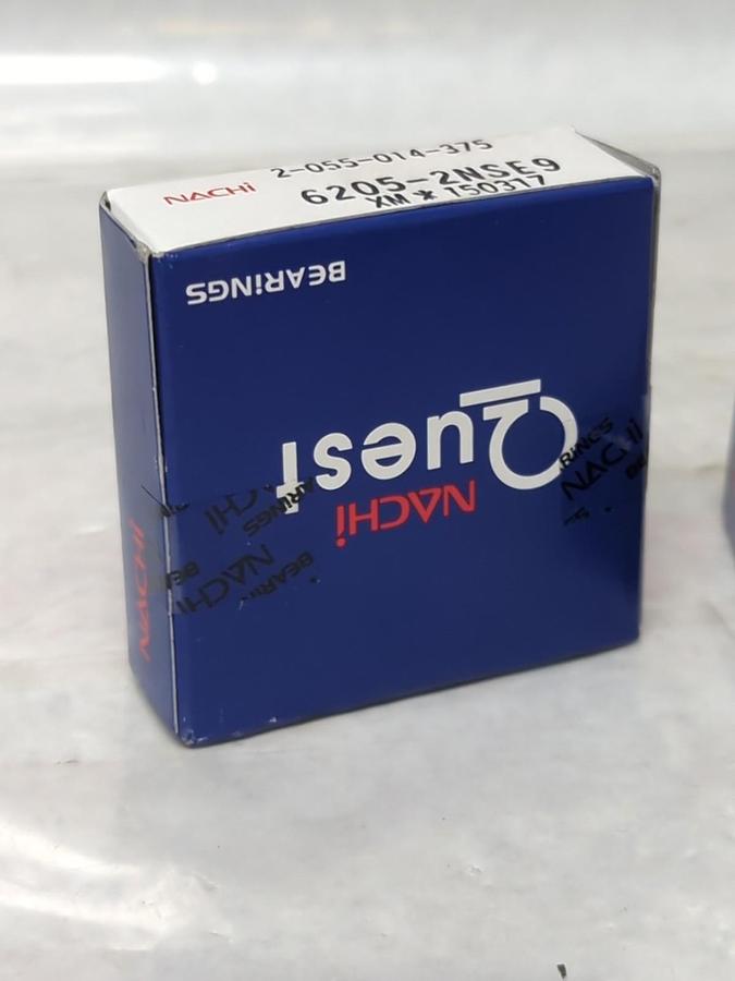 NACHI,6205-2NSE9,RUBBER SEALED BALL BEARING 25X52X15MM LOT OF 2 SEALED BOXES NOS