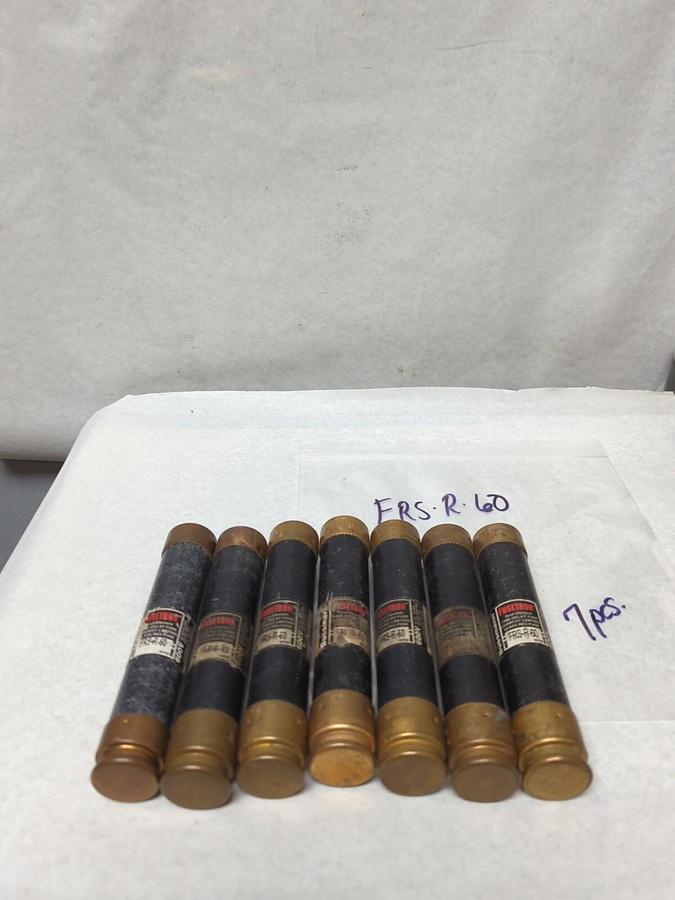 Used COOPER BUSSMANN,FRS-R-60,FUSETRON 60 AMP FUSE LOT OF 7 PRE-OWNED